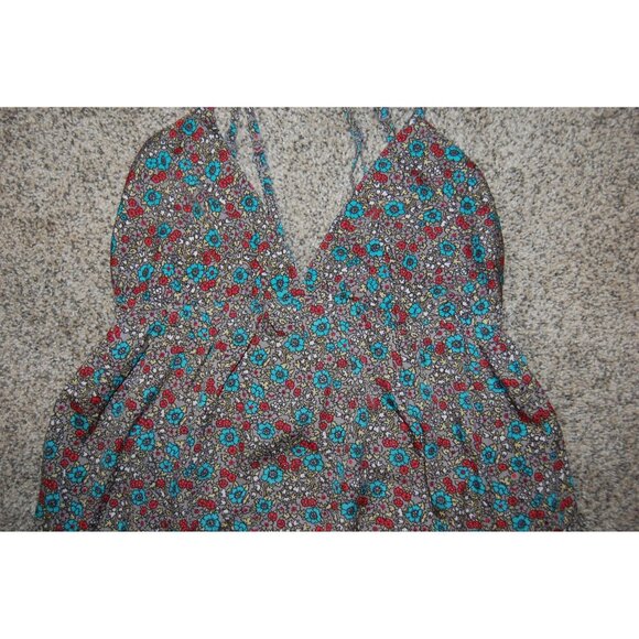 Billabong Long Flowing Flower Print Spaghetti Strap Summer Dress Women's Medium - Picture 4 of 10